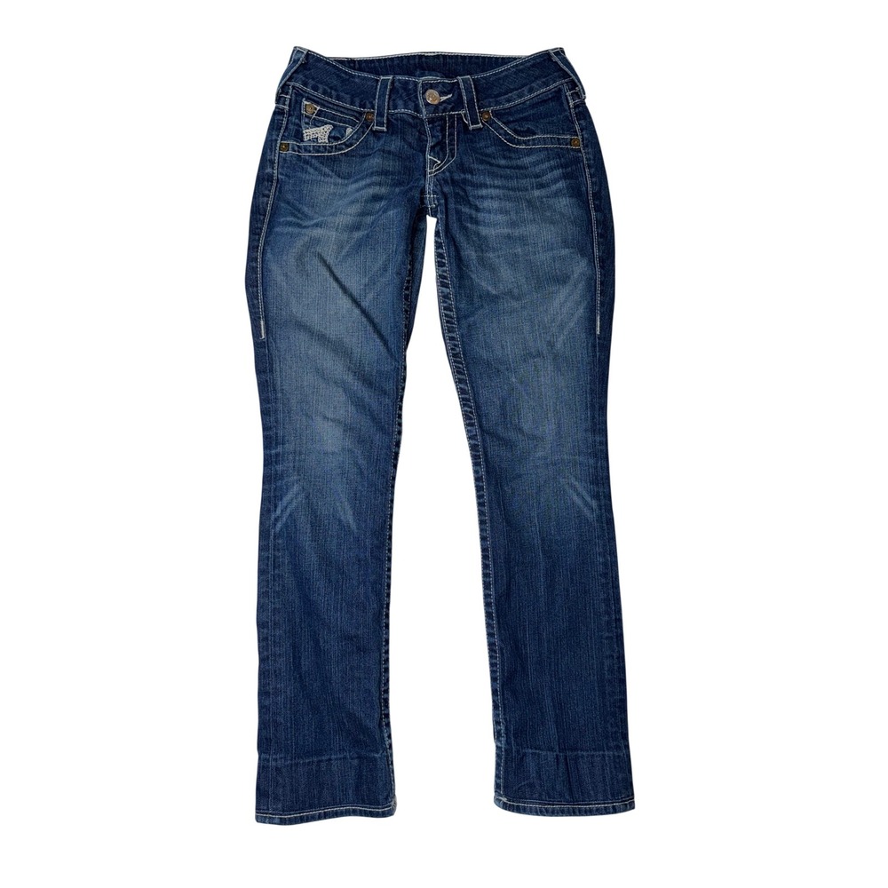True Religion Billy Straight Jeans Womens 27 Blue Low Rise